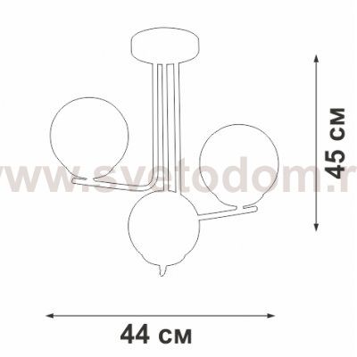 Люстра Vitaluce V4369-1/3PL, 3xE14 макс. 40Вт