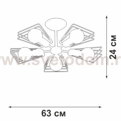 Люстра Vitaluce V4378-1/5P, 5xE27 макс. 60Вт