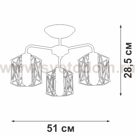 Люстра Vitaluce V4382-1/3P, 3xE27 макс. 40Вт