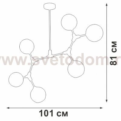 Люстра Vitaluce V48230-13/6P, 6хE27 макс. 40Вт