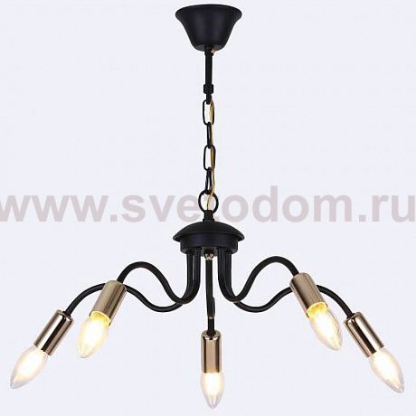 Люстра HIPER H005-5 5*E14*40Вт BLACK/GOLD Savona