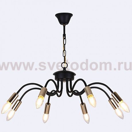 Люстра HIPER H005-8 8*E14*40Вт BLACK/GOLD Savona