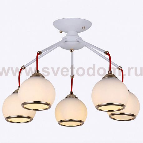 Люстра HIPER H107-5 5*Е27*60Вт WHITE/GOLD ALLEGRA