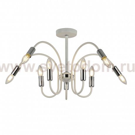 Люстра HIPER H123-0 10*E14*40Вт WHITE/CHROME Matera