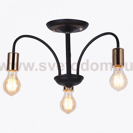Люстра HIPER H004-3 3*E27*60Вт BLACK/GOLD Prato