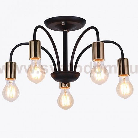 Люстра HIPER H004-5 5*E27*60Вт BLACK/GOLD Prato