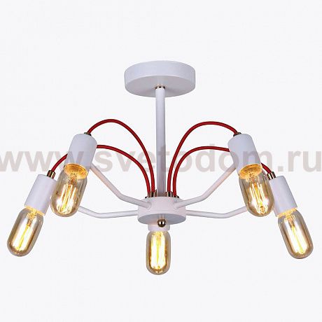 Люстра HIPER H002-5 5*E27*60Вт WHITE/GOLD Siena