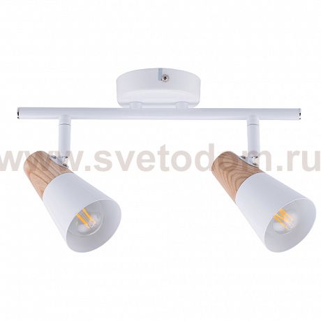 Светильник поворотный HIPER H079-2 2*E14*40Вт WHITE/LIGHT WOOD Susanna