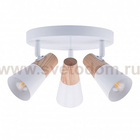 Светильник поворотный HIPER H079-3 3*E14*40Вт WHITE/LIGHT WOOD Susanna