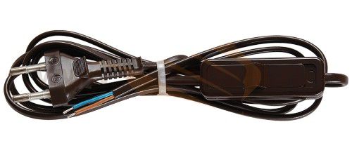 Zamel Коричневый Шнур питания с выключателем и вилкой 1,9м 2,5А (SP/W) (ZAMEL Коричневый Шнур)