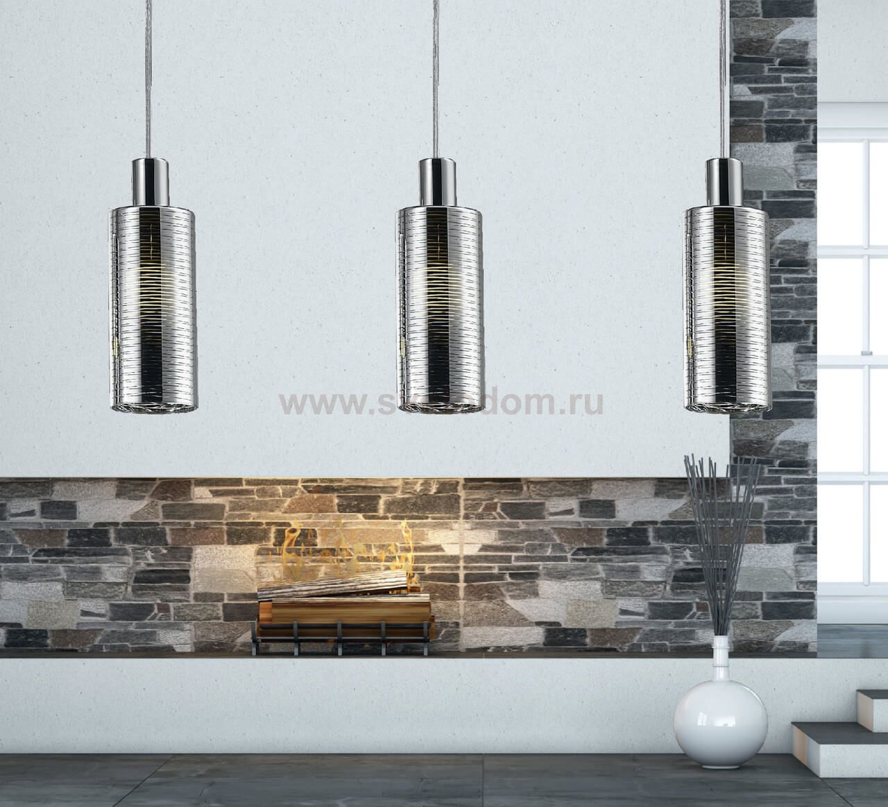 Светильник подвесной Zumaline PIOLI P0369-01D-F4GW (silver with stripes)