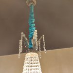 Чехол для люстры бархатный бирюзовый 0,7м