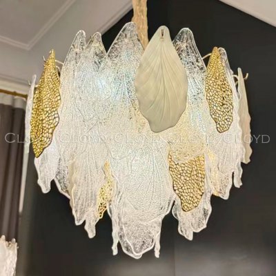 Люстра Cloyd SENEGAL C15 / D60 см - с золотыми листьями - золото (арт.10366)