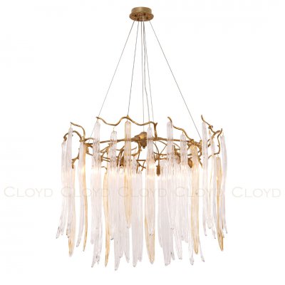 Люстра Cloyd SULAWESI C10 / D83 см - латунь - желт. стекло (арт.10400)