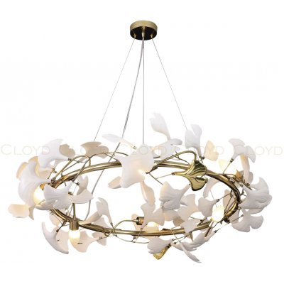 Люстра Cloyd PARAMARIBO C9 / D80 см - золото - белая керамика (арт.10402)
