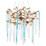 Люстра Cloyd PANGEA C8 / D63 см - латунь - голубое стекло (арт.10404)