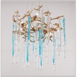 Люстра Cloyd PANGEA C8 / D63 см - латунь - голубое стекло (арт.10404)