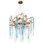 Люстра Cloyd PANGEA C8 / D63 см - латунь - голубое стекло (арт.10404)