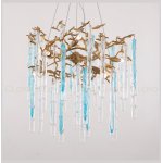 Люстра Cloyd PANGEA C8 / D63 см - латунь - голубое стекло (арт.10404)