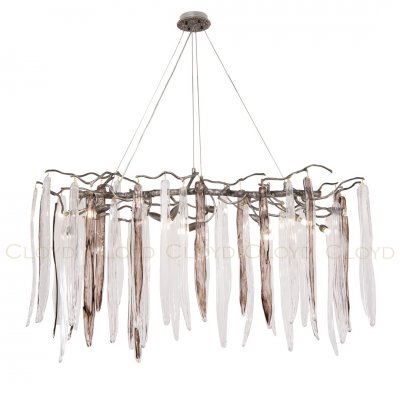 Люстра Cloyd SULAWESI C12 / L122 см - серебро темн. - черн. стекло (арт.10406)