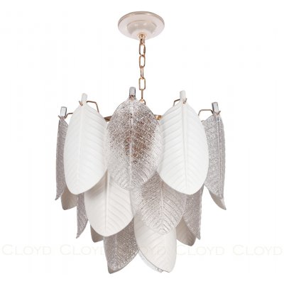 Люстра Cloyd TRAPESUND C12 / D48 см - бел.керамика - золото (арт.10661)