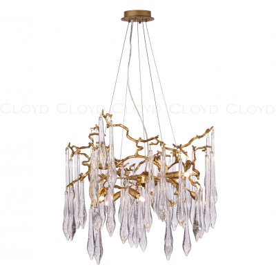 Люстра Cloyd SURINAM C8 / D60 см - латунь - бесцвет. стекло (арт.10977)