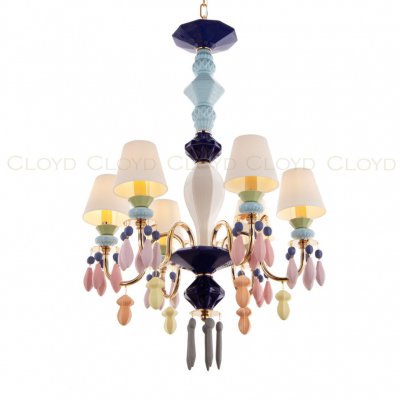 Люстра Cloyd LOTTIE-A C6 / D56 см- цветная керамика (арт.11043)