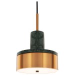 Подвесной светильник Cloyd ARTUS P1 / латунь - зелен.мрамор (арт.11056)