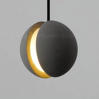 Подвесной светильник Cloyd SAURON P1 / D14 см - черный - сер. бетон (арт.11073)