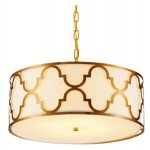 Люстра Cloyd BAXT C4 / бел. абажур - D50 см - латунь (арт.11127)