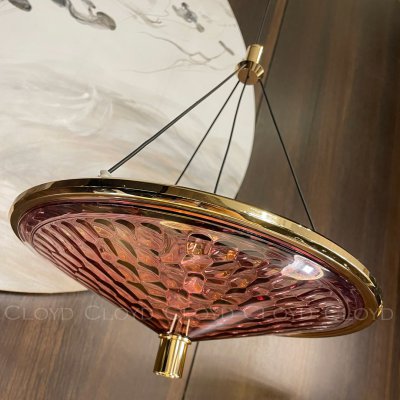 Подвесной светильник Cloyd 1530 P1 / D32 см- красный - золото (арт.11249) Подвесной светильник Cloyd 1530 P1 / D32 см- красный - золото (арт.11249)