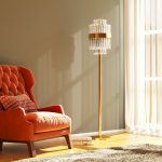 Торшер Cloyd BROTIGAN-A F6 / выс. 170 см - золото (арт.40014)