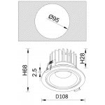 Светильник встроенный Crystal Lux CLT 005C108 WH (1400/165)