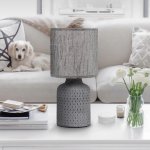 Настольная лампа Rivoli Sabrina D7043-502 1 * Е14 40 Вт керамика черная с абажуром