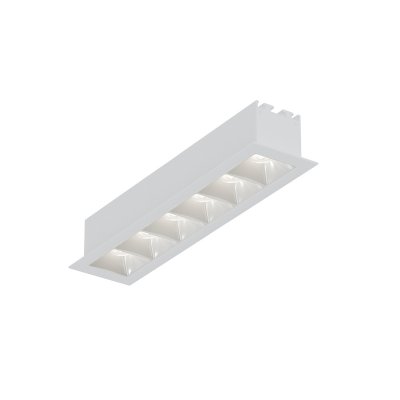 Donolux Led св-к встраиваемый, 6W, 176,2х48мм, H36мм, 487Lm, 34°, 3000К, IP20, корпус белый, белые модули, блок питания AC/DC 24V в комплекте