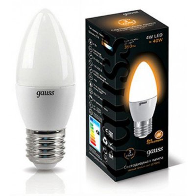 

Лампа Gauss LED B35 Candle 4W E27 2700K (EB103102104), EB103102104