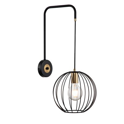 Настенный светильник Escada 10176/1A E27*60W Black/Brass QUEBEC