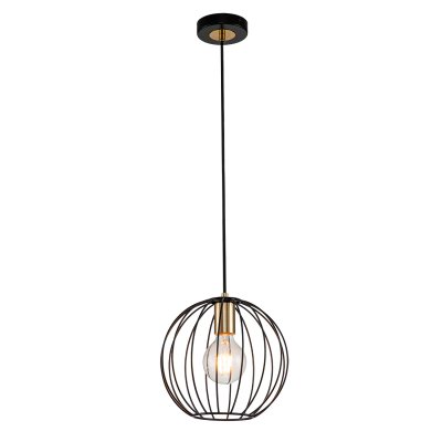 Подвесной светильник Escada 10176/1S E27*60W Black/Brass QUEBEC