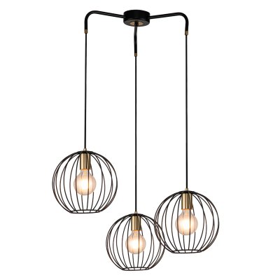 Подвесной светильник Escada 10176/3S E27*60W Black/Brass QUEBEC