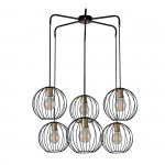 Подвесной светильник Escada 10176/6 E27*60W Black/Brass QUEBEC