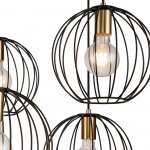 Подвесной светильник Escada 10176/6 E27*60W Black/Brass QUEBEC