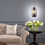 Подвесной светильник Escada 10177/1S E27*60W Black/Smoke RISE