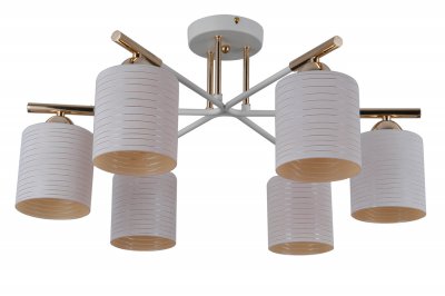 Потолочный светильник Escada 1124/6P E27*40W French gold/White FIONA Потолочный светильник Escada 1124/6P E27*40W French gold/White FIONA