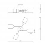 Светильник на штанге Escada 1131/4P E27*60W Black/Gold VERTIGO