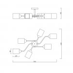 Светильник на штанге Escada 1131/6P E27*60W White/Gold VERTIGO