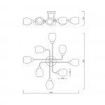 Светильник на штанге Escada 1132/8P E27*60W Black HOPE