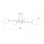 Светильник на штанге Escada 1138/6P E27*40W Chrome MONSOON