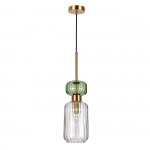 Подвесной светильник Escada 1141/1S E14*60W Antique copper/Green/Clear