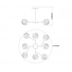 Светильник на штанге Escada 1146/8P E27*40W Black/Brass MIRACLE