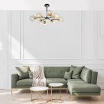 Светильник на штанге Escada 1146/8P E27*40W Black/Brass MIRACLE